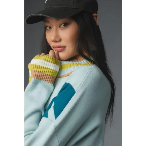 Maeve × Anthropologie Varsity Half-Zip Tunic Mini Dress Nwot - Picture 2 of 9